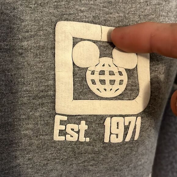 Disney Spirit Jersey Walt Disney World Gray Sherpa Fleece Sweatshirt Casual - Picture 6 of 13